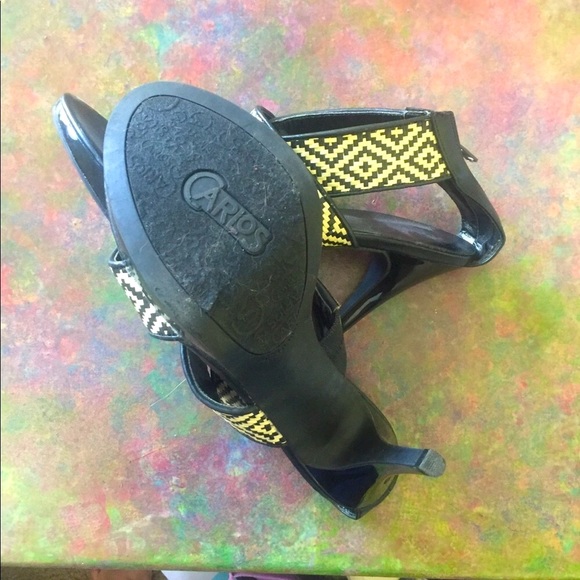 Carlos Santana Braided Rattan Blk/ Cream Heel 81/2 🤍 - Picture 6 of 6